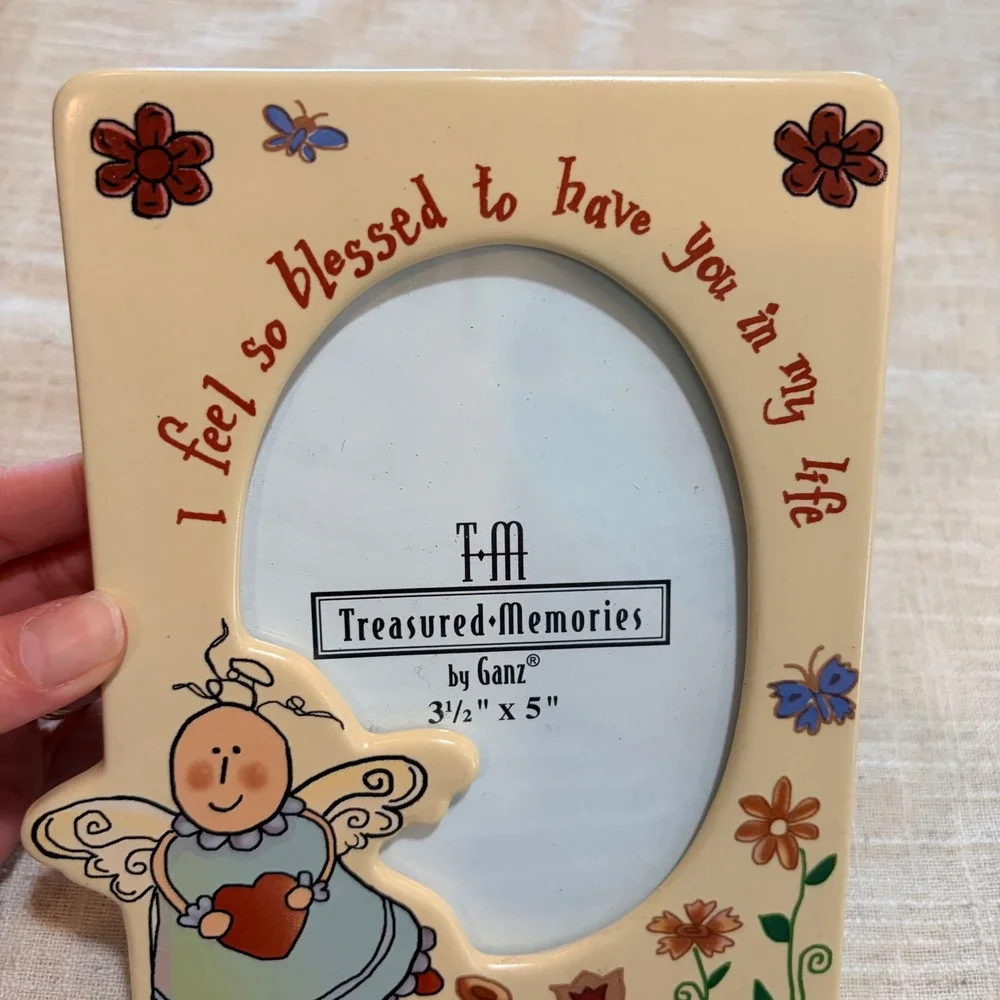 Ganz Treasured Memories Angel Ceramic Photo Frame 3.5x5 I Feel So Blessed EG7817